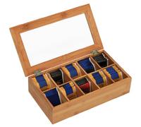 Kesper 50901 Boîte à thé en bambou 10 compartiments 36 x 20 x 9 cm