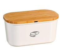 Kesper 58080 Boîte à Pain Bambou/Mélamine Blanc/Marron 37 x 18 x 21,5 cm
