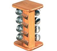 Kesper 58099 Carrousel à épices avec 8 Verres Bambou Marron 40 x 30 x 20 cm 9 pièces