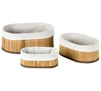 KESPER 58197 Lot de 3 paniers en bambou