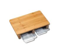 Kesper 58353 Planche à découper avec 2 Bols collecteurs Bambou/Plastique Marron/Transparent 41 x 26,5 x 8 cm