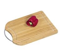 Kesper 58380 Planche à découper, fabriquée en bambou, avec poignée et rainure à jus, 37 x 26 x 1,6 cm, naturel