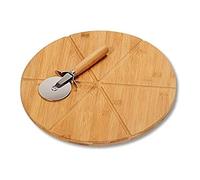 Kesper 58462 Planche à Pizza avec Couteau à Pizza Bambou Nature 30 x 30 x 15 cm