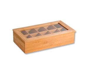 Kesper 5890113 Boîte à thé en Bambou, Marron, 36 x 20 x 9 cm