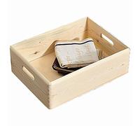 Allzweck-Kiste En Bois de Pin 40x30x14cm Coffre Rangement Boîte Conservation