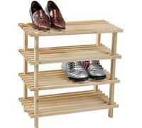 Kesper 69724 Etagère à Chaussures avec 4 Niveaux d'Étagère Bois Brun 54 x 52 x 26 cm