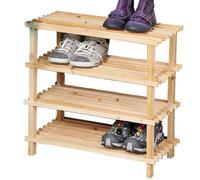 Kesper 69724 Etagère à Chaussures avec 4 Niveaux d'Étagère Bois Brun 54 x 52 x 26 cm