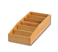 Kesper 70822 Boîte de rangement en bambou, marron, 15 x 5/7 x 35 cm