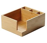 KESPER 70852 Distributeur de serviettes à 4 compartiments en bambou certifié FSC