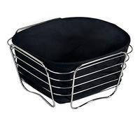 Kesper 90872 Panier de Pain/Fruits Acier Inoxydable Argent/Noir 21 x 12 x 11 cm