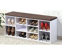 Kesper Armoire à Chaussures avec Coussin d'assise, 103.5 x 29.5 x 48 cm, Blanc
