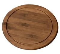 KESPER Assiette à goûter 59442 en bambou foncé avec rigole à jus/assiette en bois