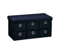 Kesper Banc de Rangement avec boîtes de Rangement, matériau : Panneau de Fibres certifié FSC, Dimensions : 76 x 38 x 38 cm, Couleur : Noir, | 15954