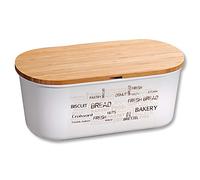 Kesper | Boîte à pain, matériau: mélamine, bambou, dimensions: l:34 x h:14 x p:18 cm, couleur: blanc, marron | 58500