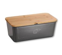 Kesper | Boîte à pain, matériau : mélamine, bambou, dimensions : l : 34 x P : 18 x H : 14 cm, couleur : gris, marron | 58089