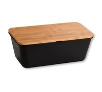 Kesper | Boîte à pain, matériau : plastique, bambou, dimensions : l : 35 x H : 20 x P : 13,5 cm, couleur : noir, marron | 58498