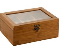 KESPER Boîte à thé avec couvercle en bambou foncé 22 x 16 x 9 cm