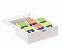Kesper Boîte à thé en bambou clair 21,5 x 16 x 9 cm Blanc crème 57902