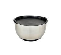 Kesper Bol mélangeur 90895 avec couvercle acier inoxydable/plastique/silicone Ø18×H10 cm argent/noir