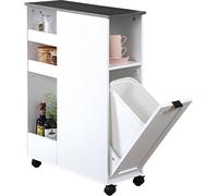 Kesper Chariot de cuisine avec corbeille à papier blanc
