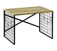 Kesper | Étagère à Micro-Ondes, matériau : décor chêne/métal, Dimensions : l : 52 x P : 32,5 x H : 36,5 cm, Couleur : Noir/Naturel | 27831