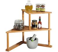 Kesper - Étagère d'angle de cuisine 2 étages pour épices - Bambou FSC - 52×39×29,5 cm