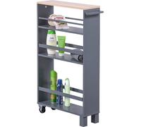 KESPER Etagère d'alcôve sur roulettes 50 X 15 X 79 cm Noir 24856