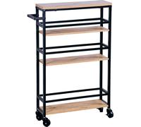 KESPER Etagère d'alcôve sur roulettes 81 X 15 X 50 cm Bambou/Métal 27842