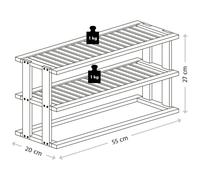 KESPER Etagère de cuisine Bambou FSC® - 2 étagères - 55 x 20 x 27 cm - étagère peu encombrante pour les épices, les provisions & les ustensiles de cuisine - 58806