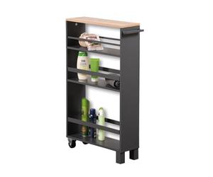 Kesper | Étagère de Niche Enroulable, matériau: Panneau de Particules avec Film décoratif, Dimensions: 50 x 15 cm/Hauteur: 79 cm, Couleur: Gris, Naturel | 24856 13