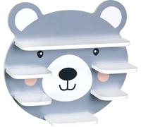 KESPER® Etagère pour enfants Ours, étagère murale 45x12x42cm, en FSC®-, étagère de tonification pour chambre d'enfant, motif animalier, étagère à livres, gain de place, 17785