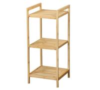 Kesper Étagère sur Pied en Bambou, 30 x 30 x 70 cm | Étagère fine en bambou avec 3 étagères perméables à l'air