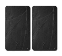 Kesper Juypal_365232 Lot de 2 assiettes à découper en verre Motif ardoise Gris 52 x 30 x 0,8 cm
