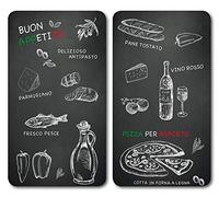 Kesper Juypal_365386 Lot de 2 plaques de découpe Motif Ristorante Multicolore 52 x 30 x 0,8 cm