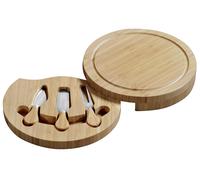 Kesper Plateau à fromage avec couverts bambou 23 x 23 x 3,6 cm marron 58642