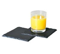KESPER Lot de 2 Dessous de Verre en Ardoise 13 x 13 cm