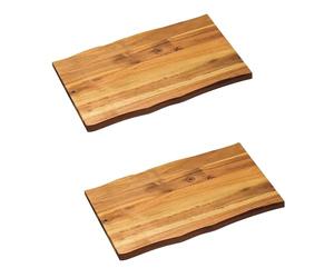 KESPER Lot de 2 planches à découper et de service, en bois d'acacia, 45 x 27 x 2 cm, idéales pour servir des aliments