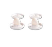 Kesper | Lot de 4 coquetiers, matériau : Ø 10 x H 2 cm, mélamine, dimensions : cm, couleur : blanc | Le compagnon idéal pour le petit-déjeuner