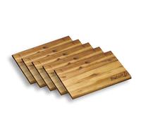 KESPER - Lot de 5 planches à petit-déjeuner XL avec inscription en allemand - 32 x 21 cm - Planche à manger - Acacia - Bois