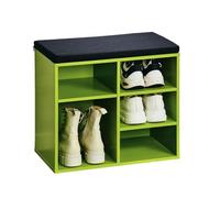 Kesper | Meuble à Chaussures avec Coussin d'assise, matériau: Panneau de Fibres, Dimensions: L51,5 x H48 cm x L29,5 cm, Couleur: Vert, Noir | 15962