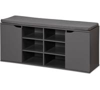 KESPER Meuble à chaussures avec siège avec 2 portes et 6 compartiments 103 X 48 X 305 cm Gris 15919