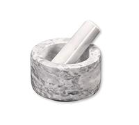 KESPER | Mortier en marbre - Dimensions : Ø 13 cm - Hauteur : 8 cm - Couleur : blanc poli | 71505