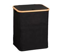 KESPER Panier à linge en bambou noir avec rabat - Collecteur de linge certifié FSC 41x33x50 cm - stable & décoratif - Modèle 19594