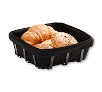 Kesper Panier à pain et fruits Noir Tissu Métal 22 x 22 x 9,5 cm 90885