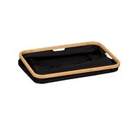 KESPER Panier de rangement Panier à linge - structure en bambou FSC® & polyester recyclé - pliable, noir - 54 x 37 x 26 cm - avec ouvertures pour poignées - 19436