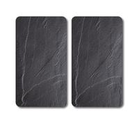 KESPER | Plaque à découper en verre/plaque d'angle de cuisinière/plaque de buffet, matériau : verre de sécurité ESG, dimensions: 50 x 28,5 cm, épaisseur : 0,4 cm, hauteur du pied : 0,3 cm, film à