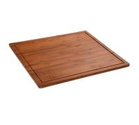 Kesper | Plaque de protection XXL pour cuisinière 56 x 50 x 4 cm | Couleur : marron foncé | Matériau : bambou FSC | Idéal également pour planche à découper ou planche à pâtisserie