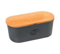 Kesper Portapane Ovale Buffet Noir Pour Petit Déjeuner Planche Faggio 34 cm