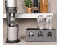 Kesper | Porte-Bouteilles pour 3 Bouteilles, métal Noir Mat, avec bac d'égouttement, Dimensions : 32 x 17 x 12,5 cm | 7965013