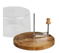 Kesper Rabot à fromage avec couvercle - Bois d'acacia certifié FSC - 21,7 cm de diamètre - Idéal pour le thé de moine